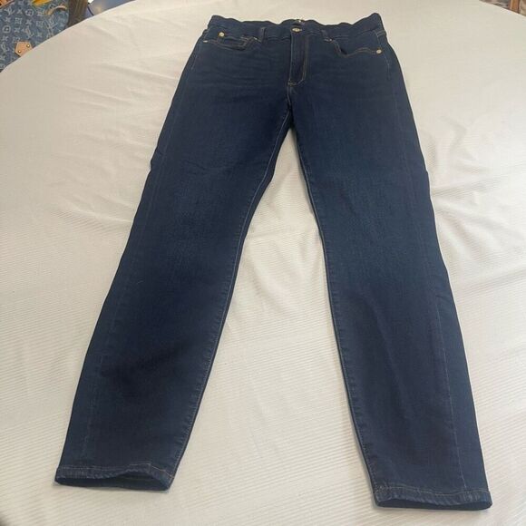 7 For All Mankind The High Waist Ankle Skinny Denim Jeans Size 30 - Picture 1 of 10